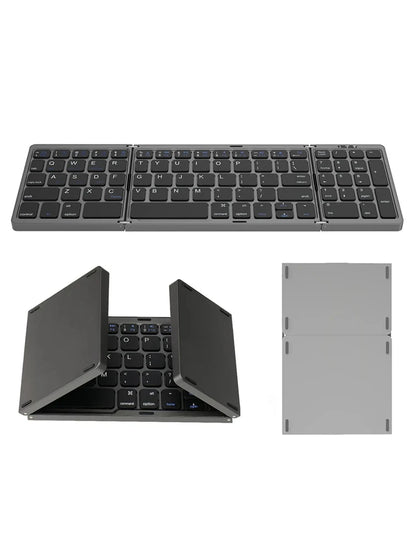 Foldable Wireless Bluetooth Keyboard Rechargeable Folding Keyboard For iPad Mobile Tablet Notebook Office Mini Wireless Keyboard