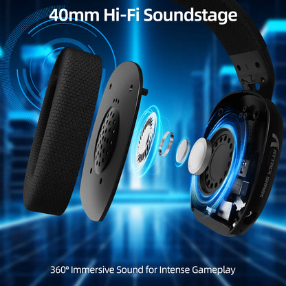 ATTACK SHARK L80PRO 3-in-1 Gaming-Headset – Kabellose Bluetooth-Kopfhörer mit niedriger Latenz, Doppelmikrofon, 40mm Hi-Fi-Sound und stabiler Verbindung fürs Gaming