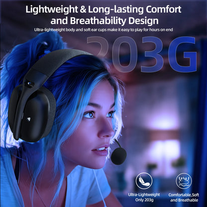 ATTACK SHARK L80PRO 3-in-1 Gaming-Headset – Kabellose Bluetooth-Kopfhörer mit niedriger Latenz, Doppelmikrofon, 40mm Hi-Fi-Sound und stabiler Verbindung fürs Gaming