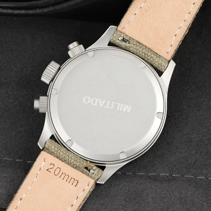 Militado VK61 VK67 Quarz-Chronographenuhr 39mm 316L-Edelstahlgehäuse 3 Zifferblätter wasserdicht 100M Multifunktions-Militäruhr