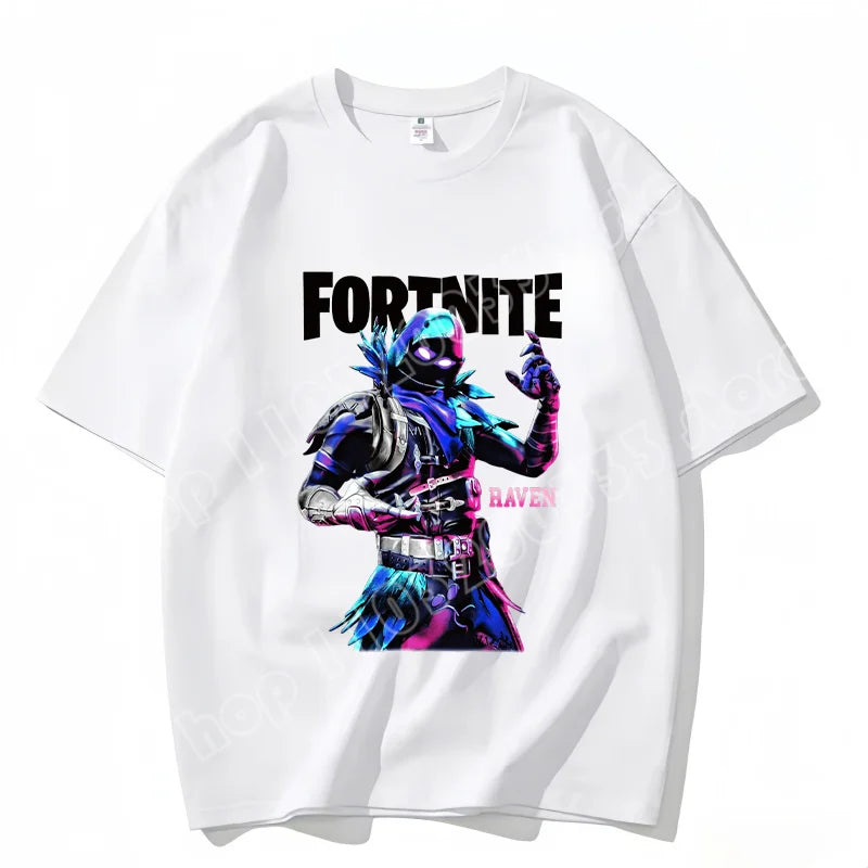 Fortnite Crew Neck T Shirt Unisex Adult Game Dance Fashion New Pure Cotton Short Sleeve Tops Perfect for Casual Wear Vacations