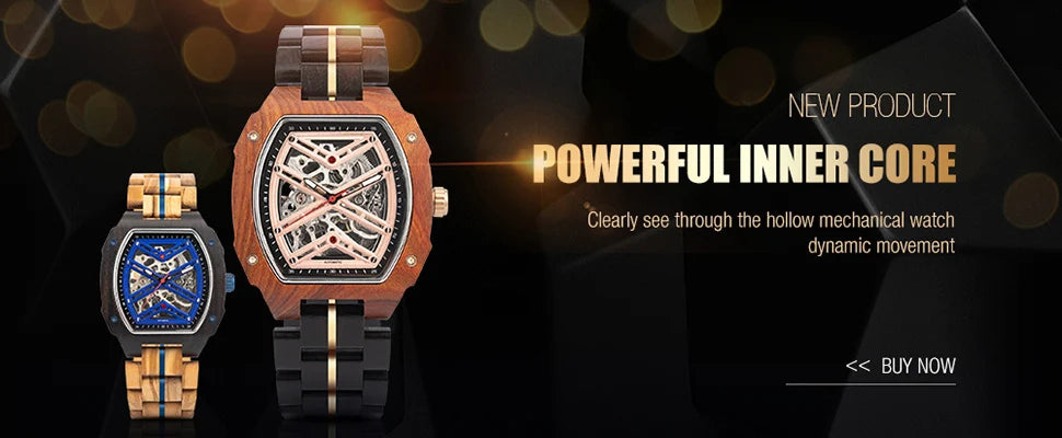 BOBO BIRD Wood Mechanical Watch Men Relogio Masculino Big Mens Watches Top Brand Luxury Timepieces erkek kol saati Dropshipping