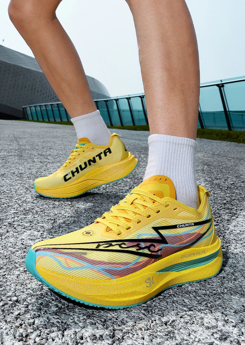 Laufschuhe für Herren, Carbonplatte, spezialisiert für Marathon und Sport, atmungsaktiv, leicht, komfortable rutschfeste Chunta-Sneaker für Damen