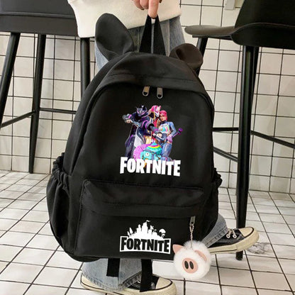 Nova Mochila Fortnite Cartoon para Rapaz e Rapariga, Mochila Escolar Casual de Grande Capacidade para Estudante, Mochila de Viagem com Orelhas de Coelho, Presente de Papelaria