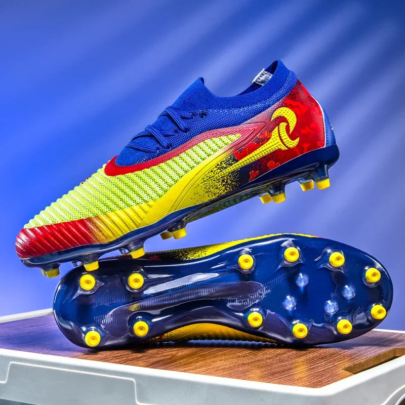 New Men Football Boots Match Adult Outdoor Sport Training Cleats Soccer Shoes Boys Long Spikes Breathable Non Slip Comfortable