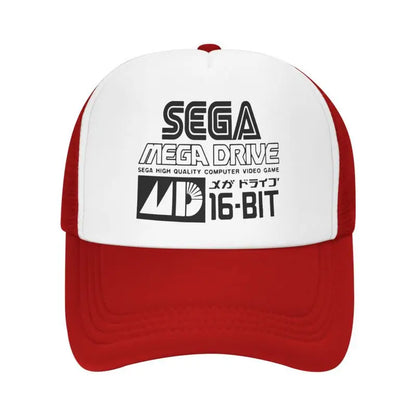 Sega Mega Drive -verkkolippalakki, unisex, hip-hop-snapback, kesäinen hengittävä aurinkolippis, trucker-malli, säädettävä hattu
