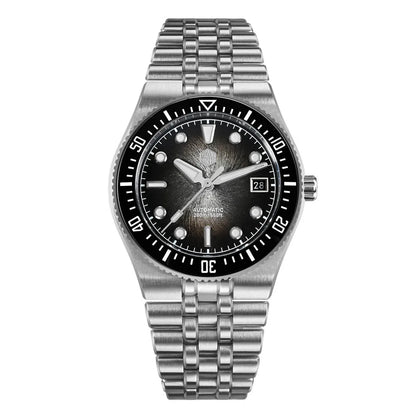 San Martin 40mm Enamel Spiral Dial Integrated Bracelet Men Diver Watch Miyota 9015 Automatic Mechanical Waterproof 200m SN0148