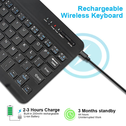 Mini teclado Bluetooth RGB sem fios de 10 polegadas com retroiluminação, touchpad e compatibilidade com iOS, Android, Windows e iPad
