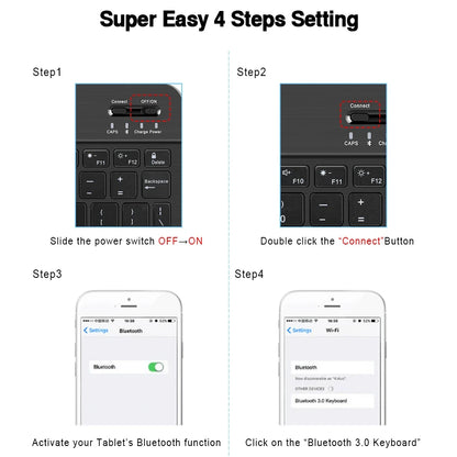 Mini teclado Bluetooth RGB retroiluminado de 10 polegadas com rato sem fios recarregável para espanhol, russo, hebraico, coreano, francês, árabe e português de Portugal
