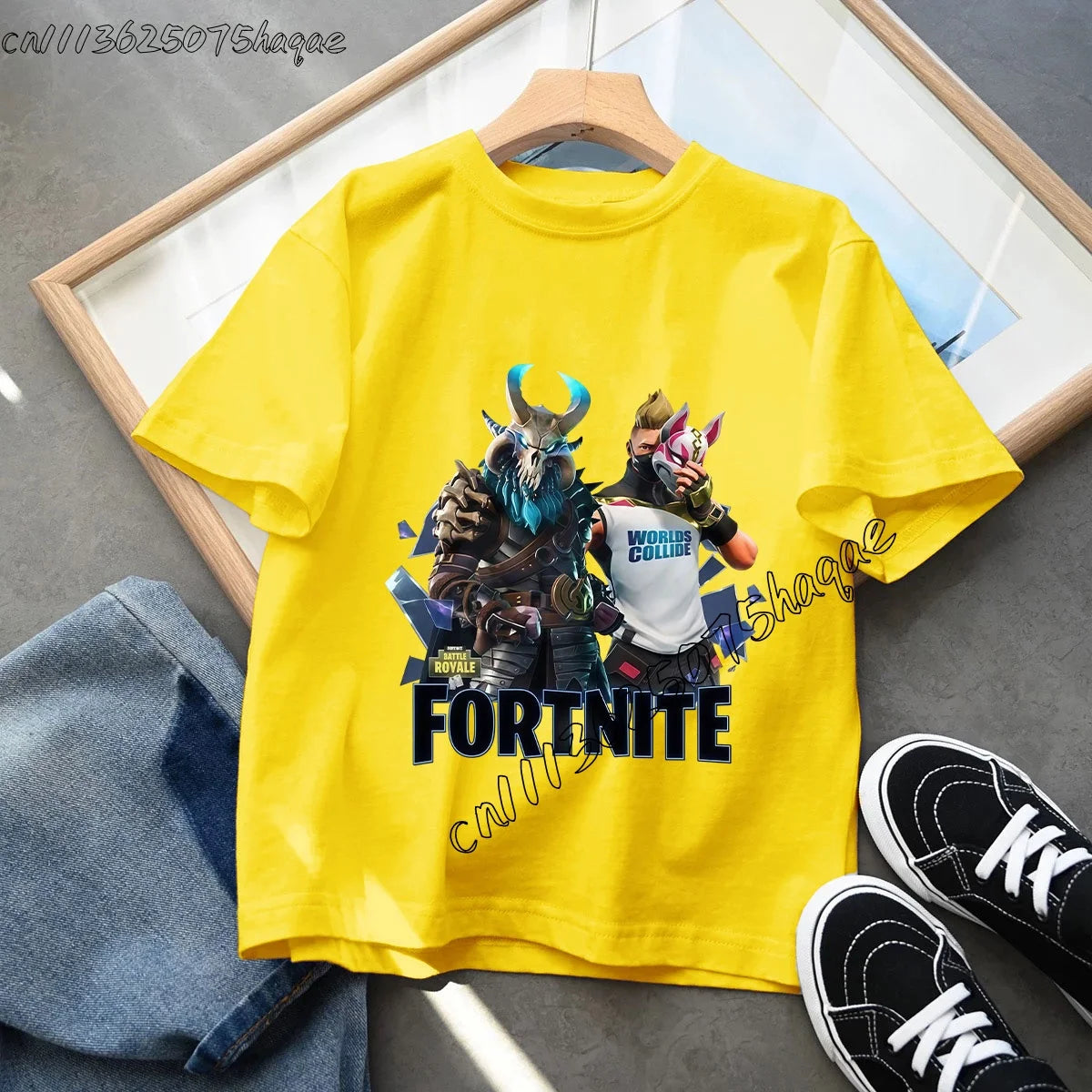 Summer Game Fortnited T-shirt Bottle Royale Birthday Tops Party Wear Boys Tee Fortnight Short Sleeve Cotton Kids Clothes