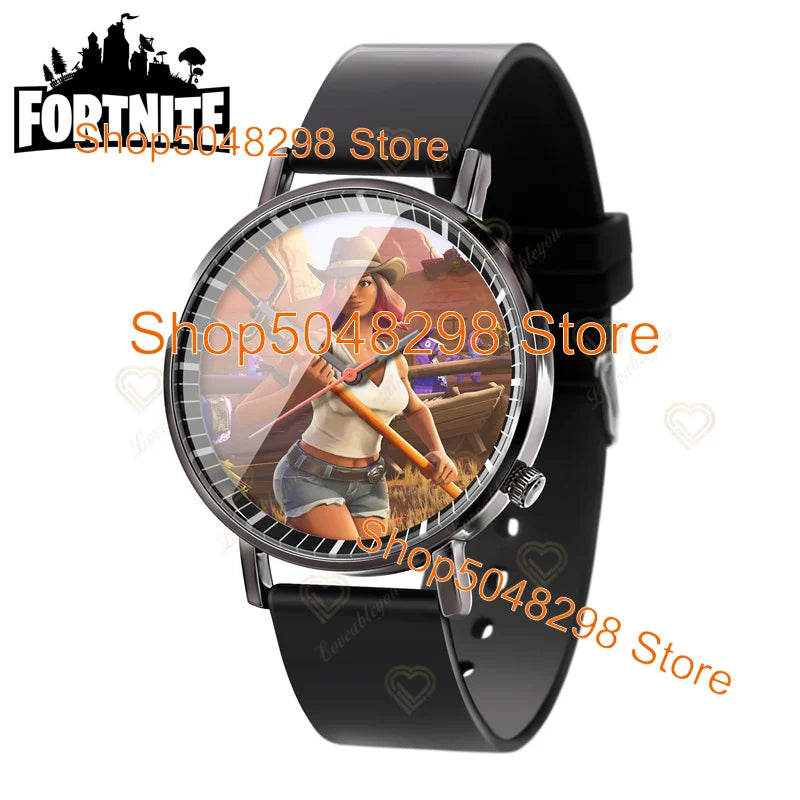 Relógio de Pulso Fortnite para Homem e Mulher, Relógio com Estampado Battle Game, Novidade 2025, Relógio de Quartzo Feminino, Presentes de Aniversário para Crianças