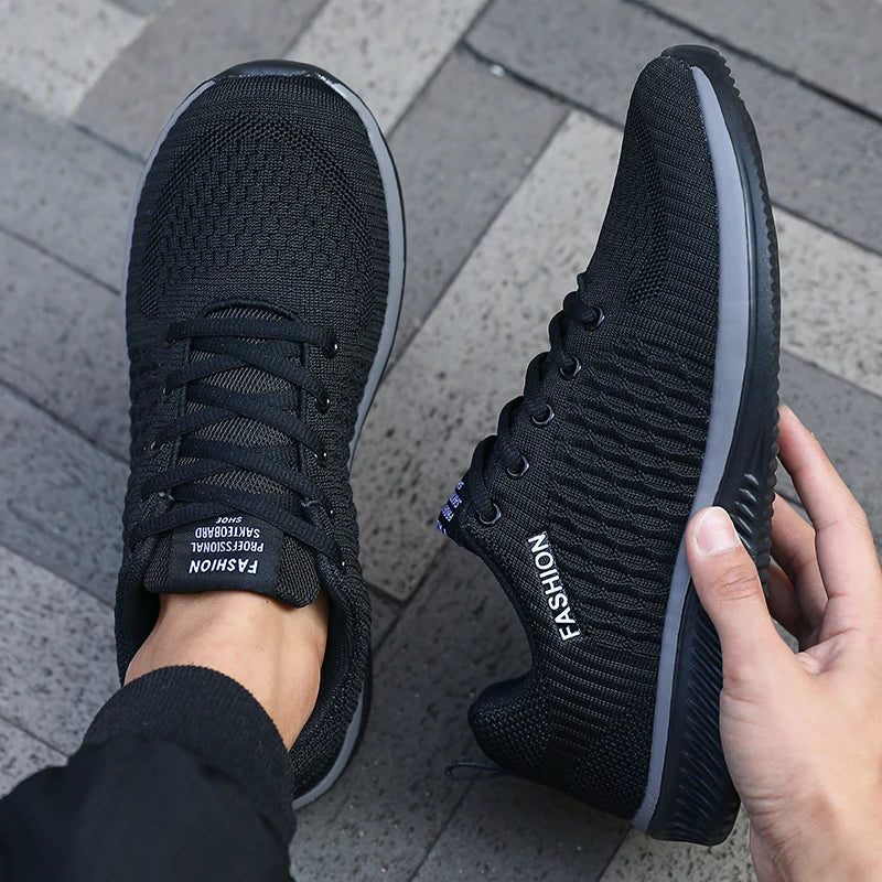 Adidași de alergare pentru bărbați cu plasă, sport, pentru sală, ușori, pantofi casual pentru bărbați, la modă, din tricot respirabil, încălțăminte de mers pe jos, mărimi 39-46