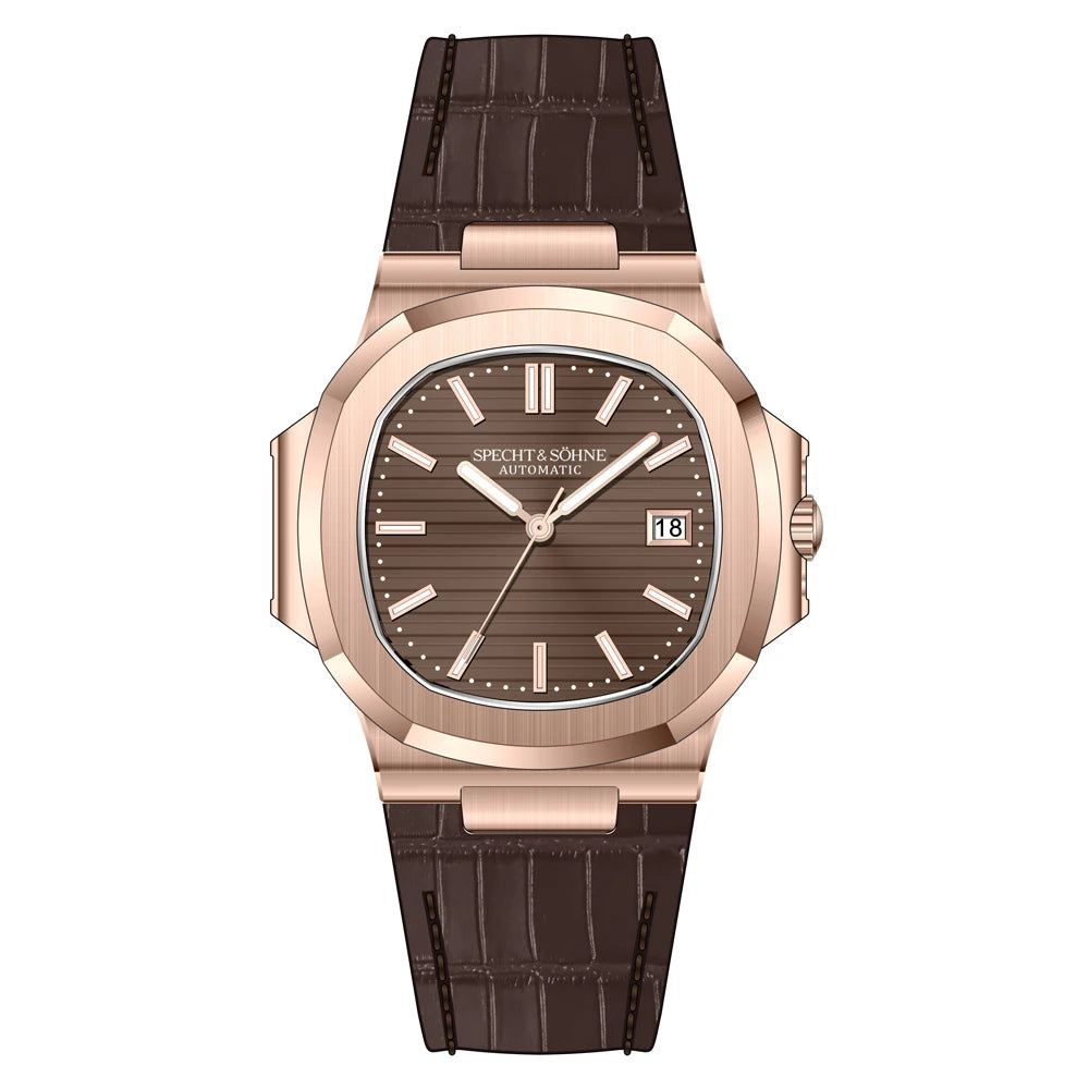 Specht&Sohne 2025 Nuovo Orologio Classico di Lusso da Uomo Automatico in Acciaio Inossidabile con Zaffiro 8215, Orologio da Polso Meccanico