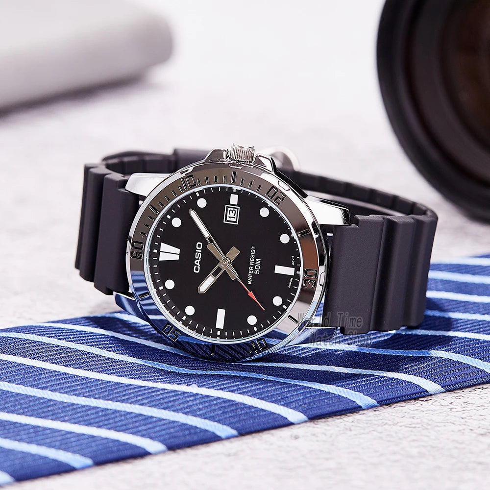 Casio watch for men business fashion resin strap atmospheric waterproof MTP-VD01-1E