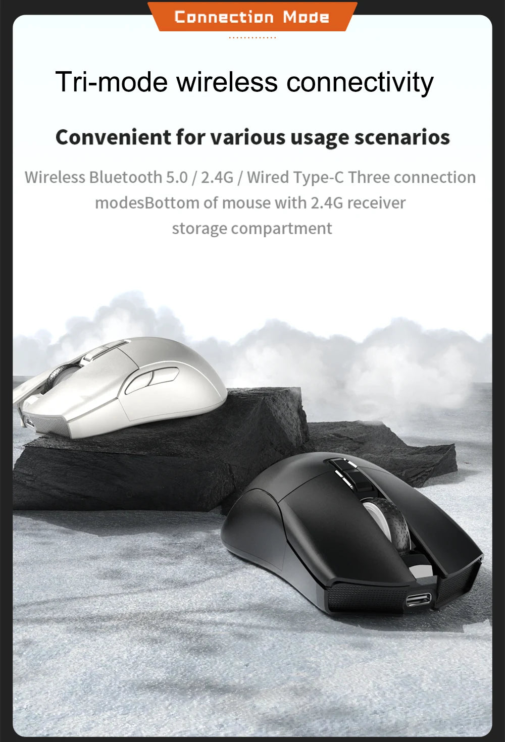 Motospeed Darmoshark N3 Pro Bluetooth kabellose Gaming-Maus Double 8K Tri-Mode wiederaufladbar PAW3395 64g ergonomische Gamer-Maus