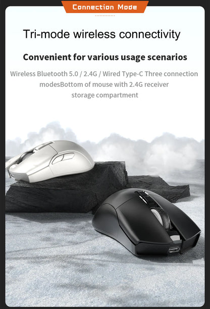 Motospeed Darmoshark N3 Pro Bluetooth kabellose Gaming-Maus Double 8K Tri-Mode wiederaufladbar PAW3395 64g ergonomische Gamer-Maus