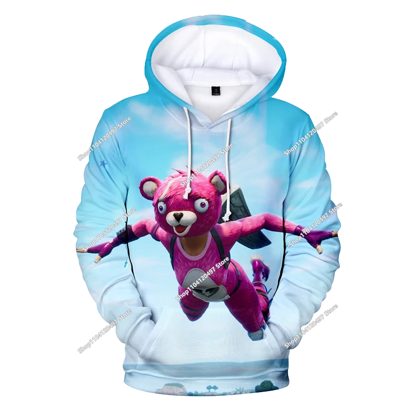 Sweatshirt com Capuz Infantil 3D 2025, Nova Série Anime Fortnite Estampada, Pullover de Marca Trendy, Presente