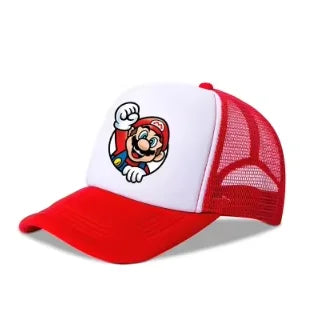 Mario Casual Baseball-zonnepetten Action Universele polyesterhoed Kinderartikelen Vrachtwagenchauffeursartikelen Volwassenen Verstelbaar Anime-accessoires