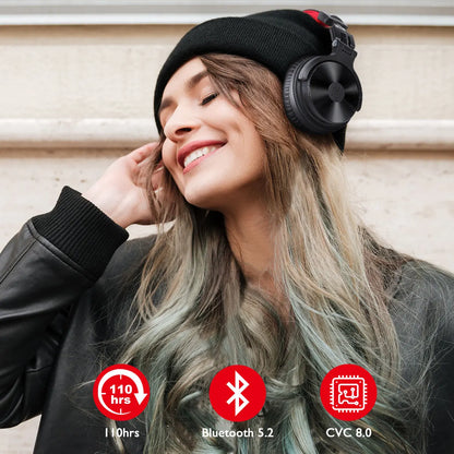 OneOdio Pro-M kabellose Gaming-Kopfhörer Bluetooth 5.2 HiFi-Stereo-Headset 110H Akkulaufzeit mit Mikrofon, tiefer Bass, faltbare Over-Ear-Kopfhörer