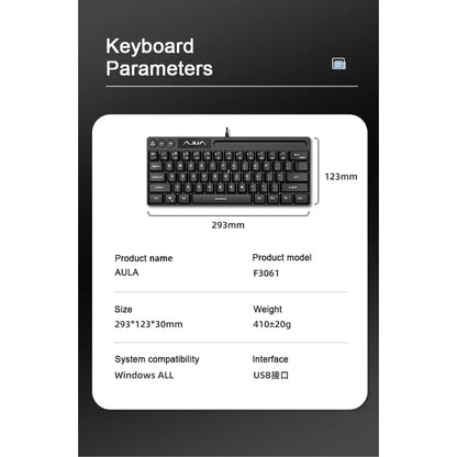 AULA F3061 Wired RGB Gaming Keyboard Membrane Keyboar 60% Gamer klawiatura pc teclado de computador usb teclados cute key board