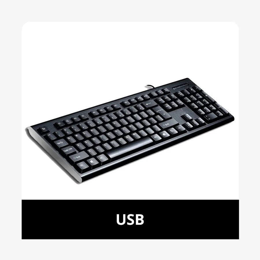 Teclado Individual Q9 USB de Conetor Quadrado para Escritório e Casa, PS2 de Conetor Redondo, com Fio para Computador de Secretária