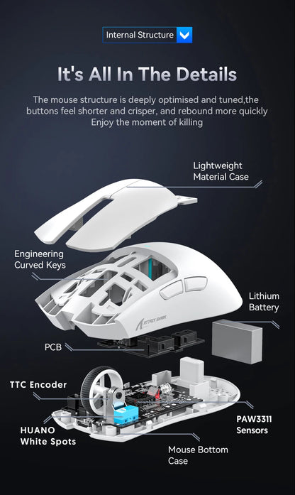 Attack Shark X11&R1 Tri Mode Bluetooth Wireless Mouse With Charger Base RGB Ergonomics Mice Lightweight PC Gamer Accessories