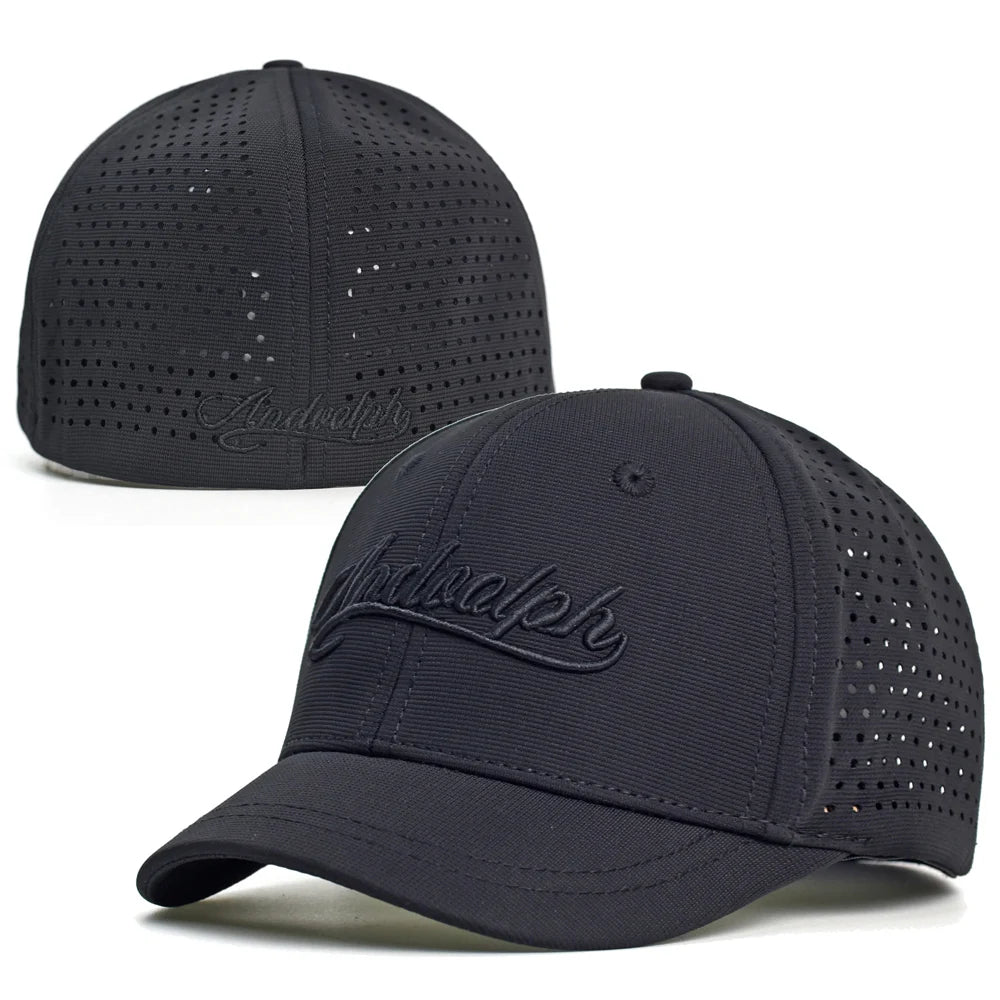Baseballkappe mit Netzstoff, kurzer Krempe, geschlossener Rückseite, atmungsaktiv, Snapback-Kappen, eng anliegend, Dad-Cap, verstellbar, einfarbig, Trucker-Stil