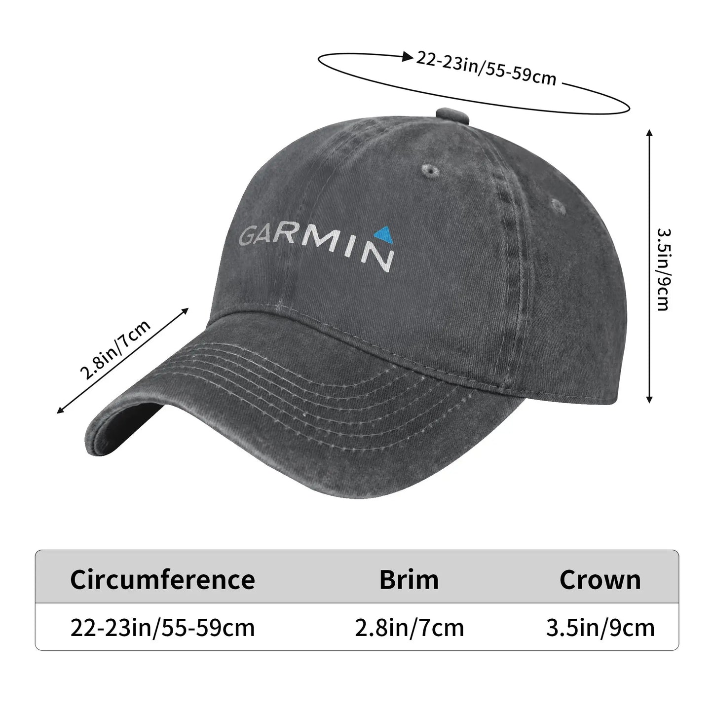 fficial Garmin Original Merchandise Classic  Denim Cap Casual Baseball Caps Adjustable Hat Summer Unisex Baseball Hats