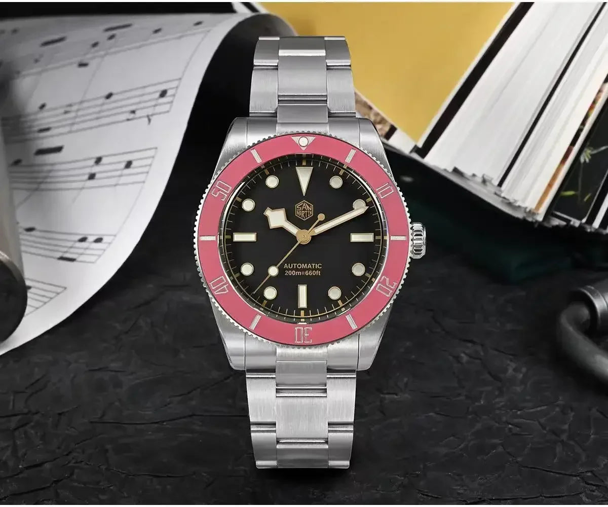 San Martin New 37mm BB54 Vintage Diver Watch ST2130 Automatic Mechanical Men Wristwatch Sapphire Luminous Waterproof 200m SN0138