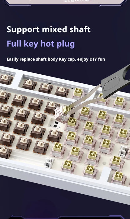 Teclado mecânico AULA L99 com ecrã inteligente, Bluetooth sem fios, tri-modo, teclado gaming noturno para portátil, 8000mAh, switch Raindrop