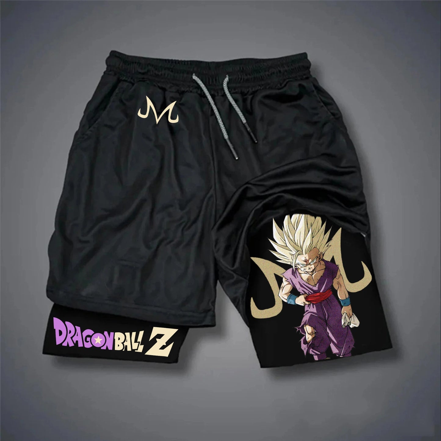 Neueste Dragon Ball GOKU Vegeta Anime-Shorts, zweilagige bequeme amerikanische Sport-Fünf-Punkt-Hose für Herren