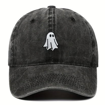 Halloween Embroidered Baseball Hat with Cute Ghost Pattern Simple Style Suitable for Men and Women