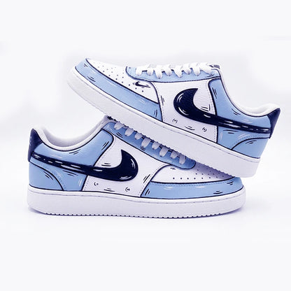 Custom Sneakers Nike Court Vision Messy Line Design Wild Romantic Dream Comic Pattern Couple Matching Shoes Unisex Retro Shoes