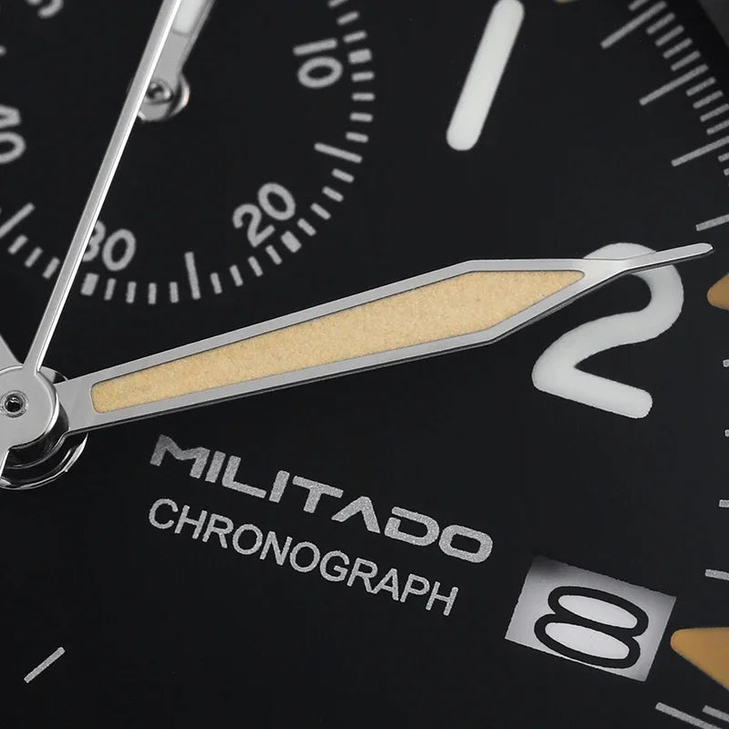Militado VK61 VK67 Quarz-Chronographenuhr 39mm 316L-Edelstahlgehäuse 3 Zifferblätter wasserdicht 100M Multifunktions-Militäruhr