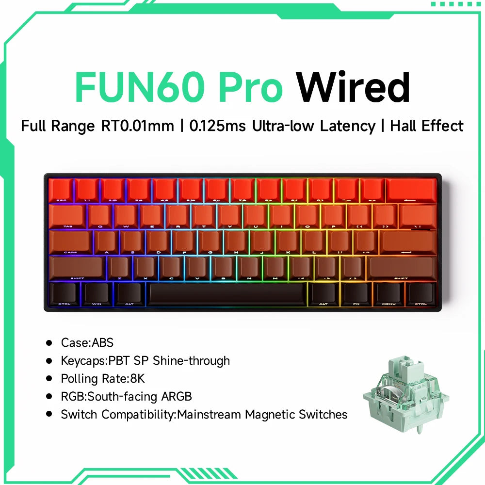 Akko MonsGeek FUN68 FUN60 PRO&MAX HE Magnetic Keyboard 60% 65% Gaming Keyboards Rapid Trigger 8K Custom Keyboard Gamer Esports