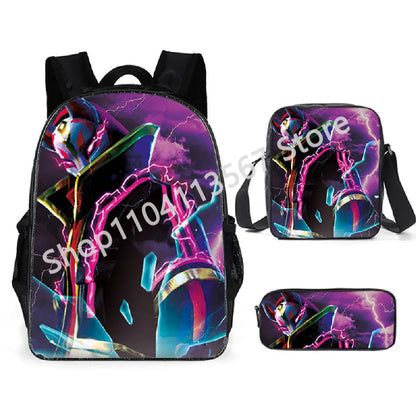 Fortnite Kids 3pcs Backpack Set Women Backpacks Office Stationery for Teenage Girls Boys Laptop Backpack Casual Travel Rucksack
