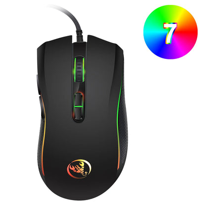 High-end Optical Professional Gaming Mouse with 7 Bright Colors LED Backlit and Ergonomic Design 3200 DPI for LOL CS Gamer