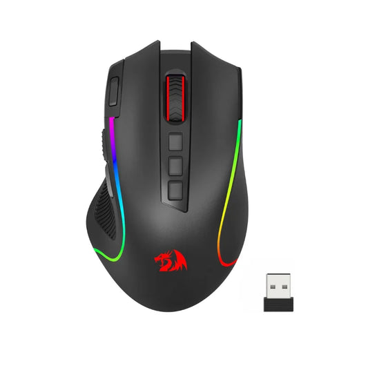 Redragon M612 PRO BT & 2.4RGB gaming egér, 8000 DPI vezetékes/vezeték nélküli optikai gamer egér, 11 programozható gomb és 6 háttérvilágítási mód