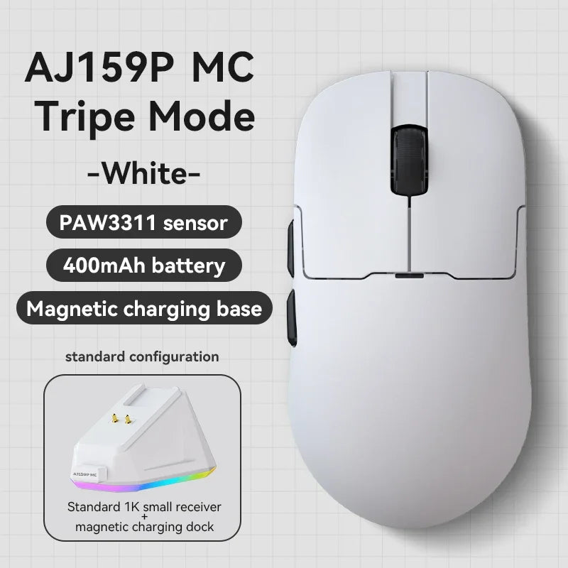 Gaming miška Ajazz AJ159 PRO/APEX 8000Hz, povratna frekvenca, Paw3950, barvni zaslon, magnetno stojalo AJ159P, za pisarno in gaming