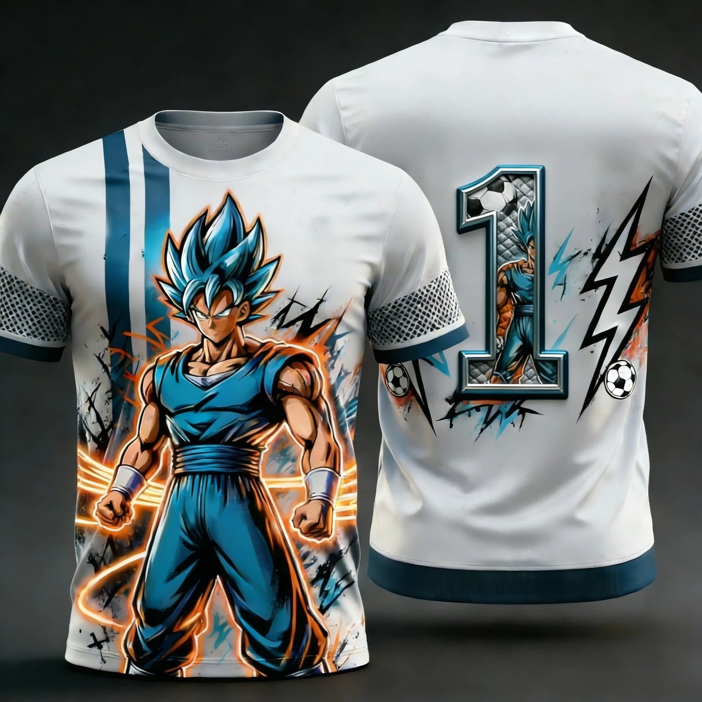 2026 Summer New Adult Men's Dragon Ball Goku 3D Printed Special Football Jersey Numbers 1 To 10 Kids Anime T-Shirt Unisex Y2k
