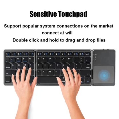 Wireless Folding Keyboard Bluetooth Keyboard With Touchpad For Windows, Android, IOS, Phone, Multi-Function Button Mini Keyboard