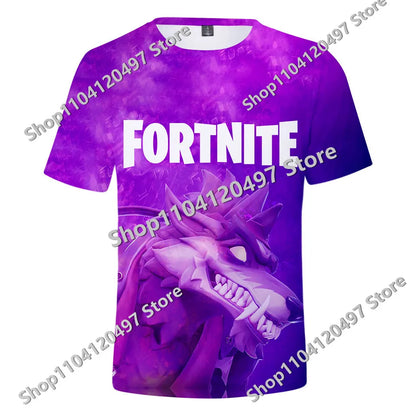 Fortnite Theme Birthday Number T-Shirt, Summer Child White Clothes, Cartoon Hot Game Short Sleeve Tees, Casual Tops, Funny Gifts