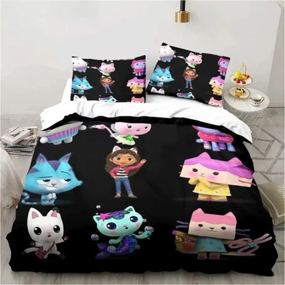 Gabby's Dollhouse 3D Printed Duvet Case Pillowcase Bedding Set Twin Full King for Kids Adults Bedroom