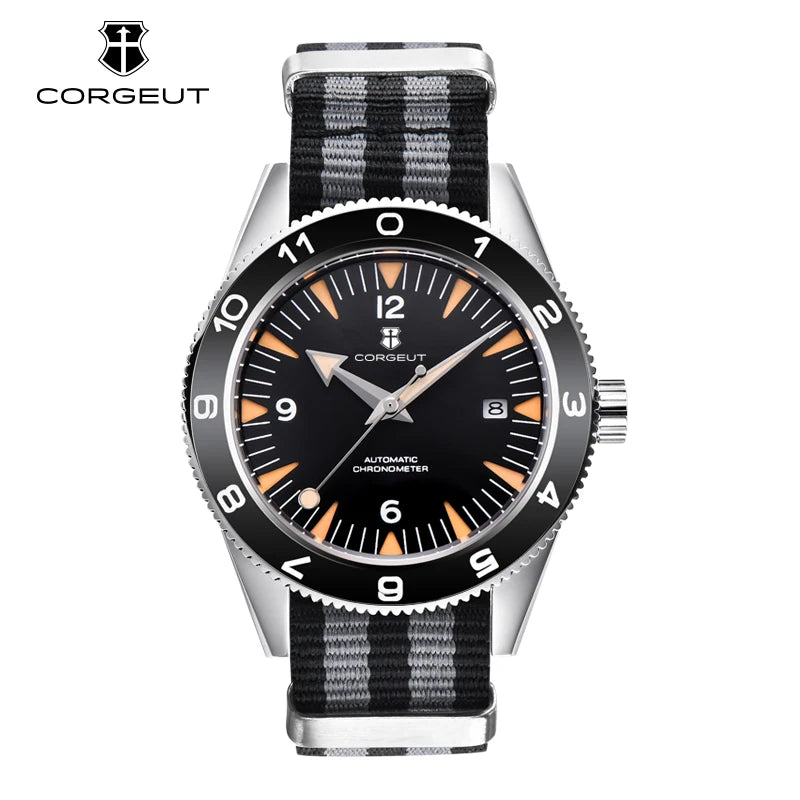 41MM Sapphire Glass 100m Waterproof Japan Automatic Luminous Men's Watch Nylon Strap