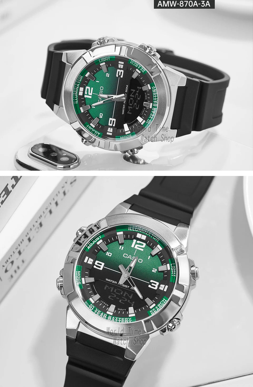 Casio watch for men top luxury set quartz 50m Waterproof  military dual display Watch relogio masculino AMW-870