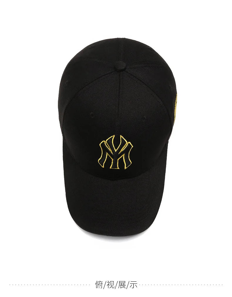 Four Seasons HatsMen Trendy Black Retro brooklyn Letter Embroidery Baseball Cotton Adjustable Casual Hat Hip Hop Sun Hats