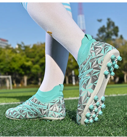 New Men's Football Boots Breathable Sport Training Soccer Shoes Cleats Sport Outdoor TF Futsal Match Turf Grass Drop Shipping