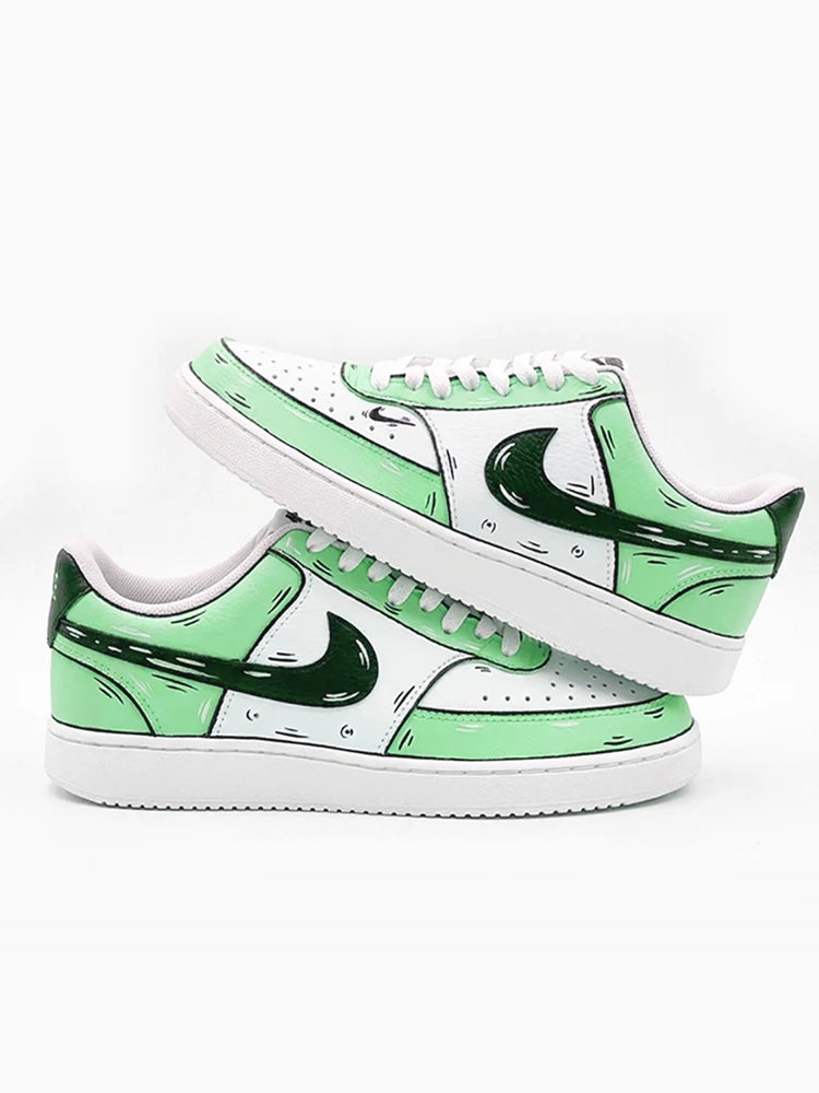 Custom Sneakers Nike Court Vision Messy Line Design Wild Romantic Dream Comic Pattern Couple Matching Shoes Unisex Retro Shoes