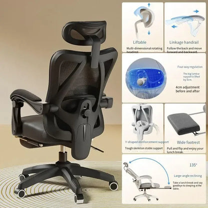 UVR Gaming Computer Chair Mesh Breathable Staff Chair Ergonomic Design Armrest Chair Sitting Comfor THome Office Chair Furniture
