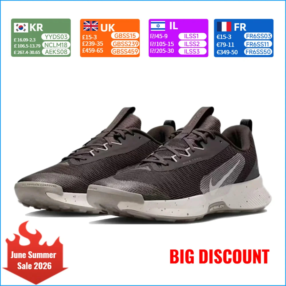 NIKE JUNIPER TRAIL 3 - Sapatilhas de treino e corrida para homem, confortáveis, antiderrapantes e resistentes - Castanho/Branco FQ0904-203